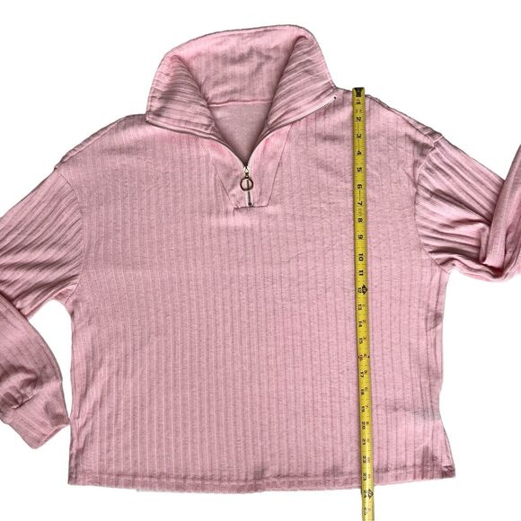 Pale Pink Sweater Women's Large Dusty Rose Velvety‎ Long Sleeve Romantic Winter - Picture 7 of 14